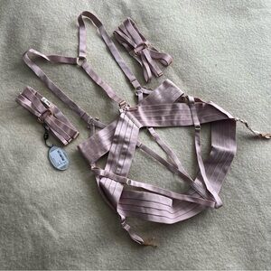 Bordelle Asobi Rose Harness and Multi Strap Garters Small